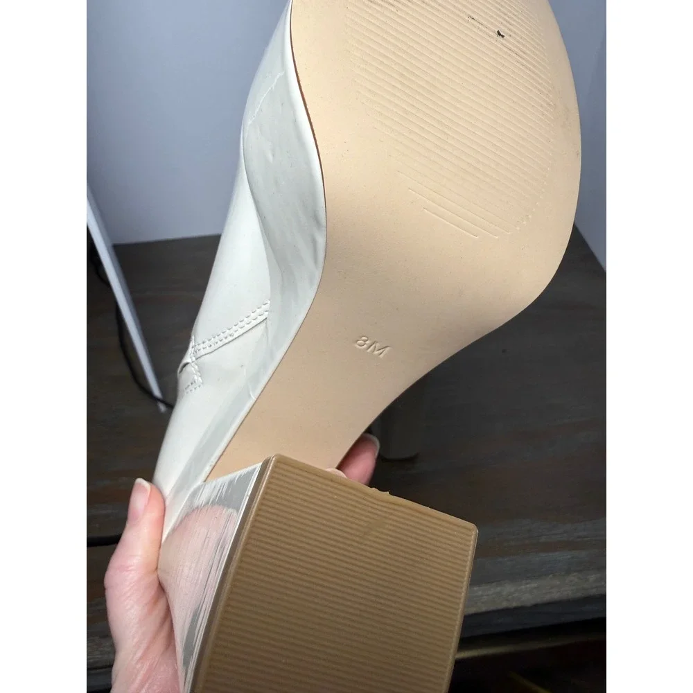 GUESS Byra Ivory Platform Ankle Boots Chunky Heel‎ Y2K Bridal 8